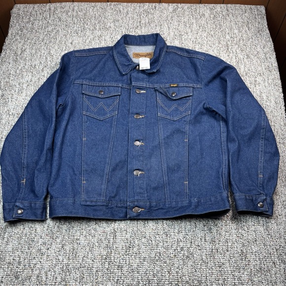 Wrangler Jackets & Blazers - Vintage Wrangler Denim Jacket Mens Large Blue FFA Back Future Farmers Of America